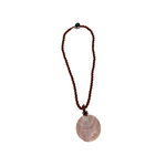 N174 Island Shell Necklace Pink Shell Disc with Red Earth Beads