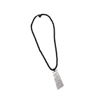 N176 Island Shell Necklace Carved Flower Rectangle with Black Beads