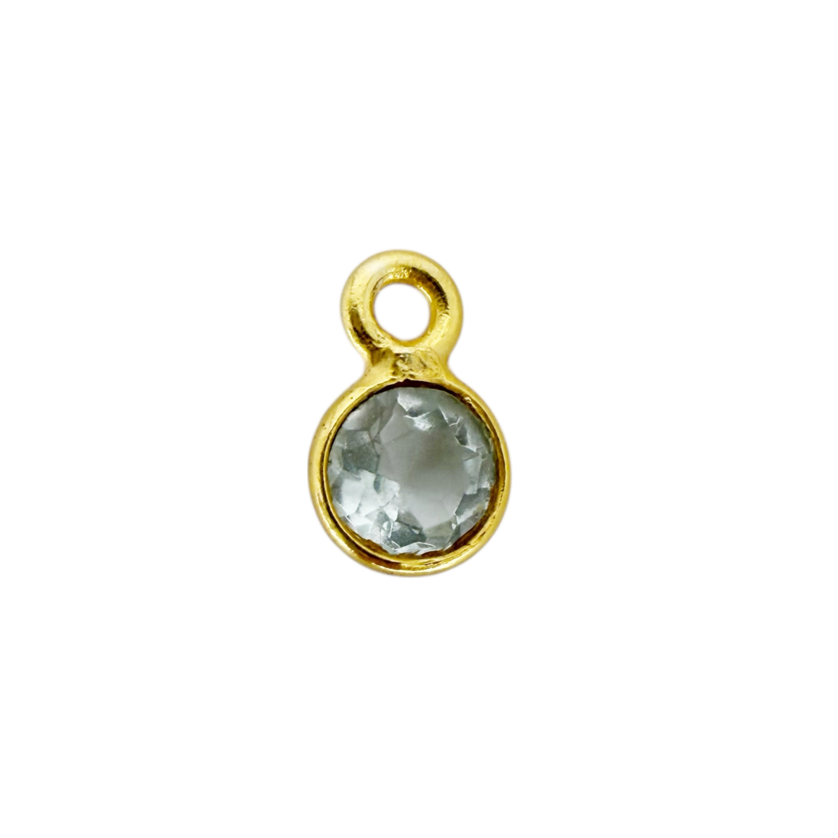 Gold Fill 4mm Aquamarine Bezel Pendant