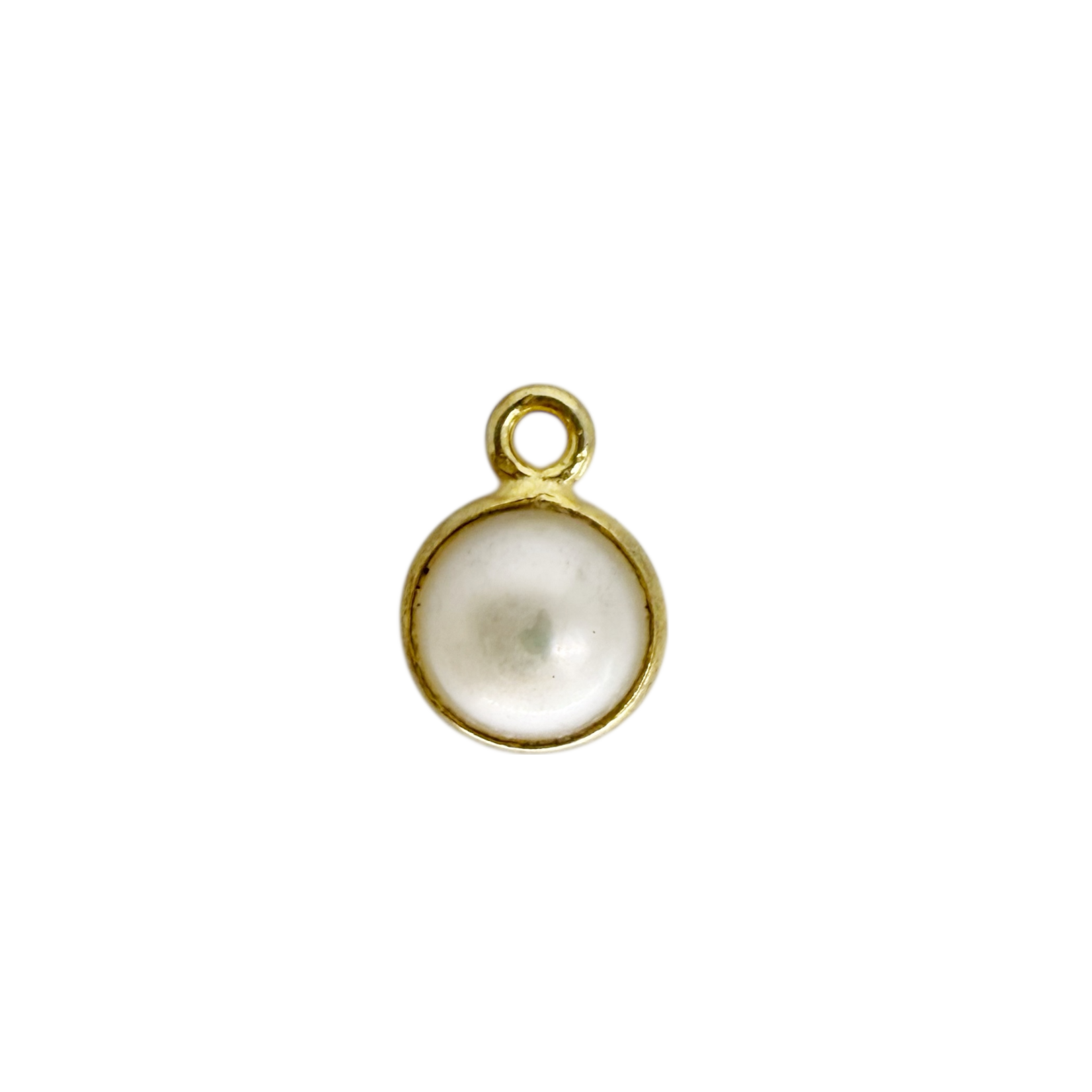 Gold Fill 6mm Pearl Bezel Pendant