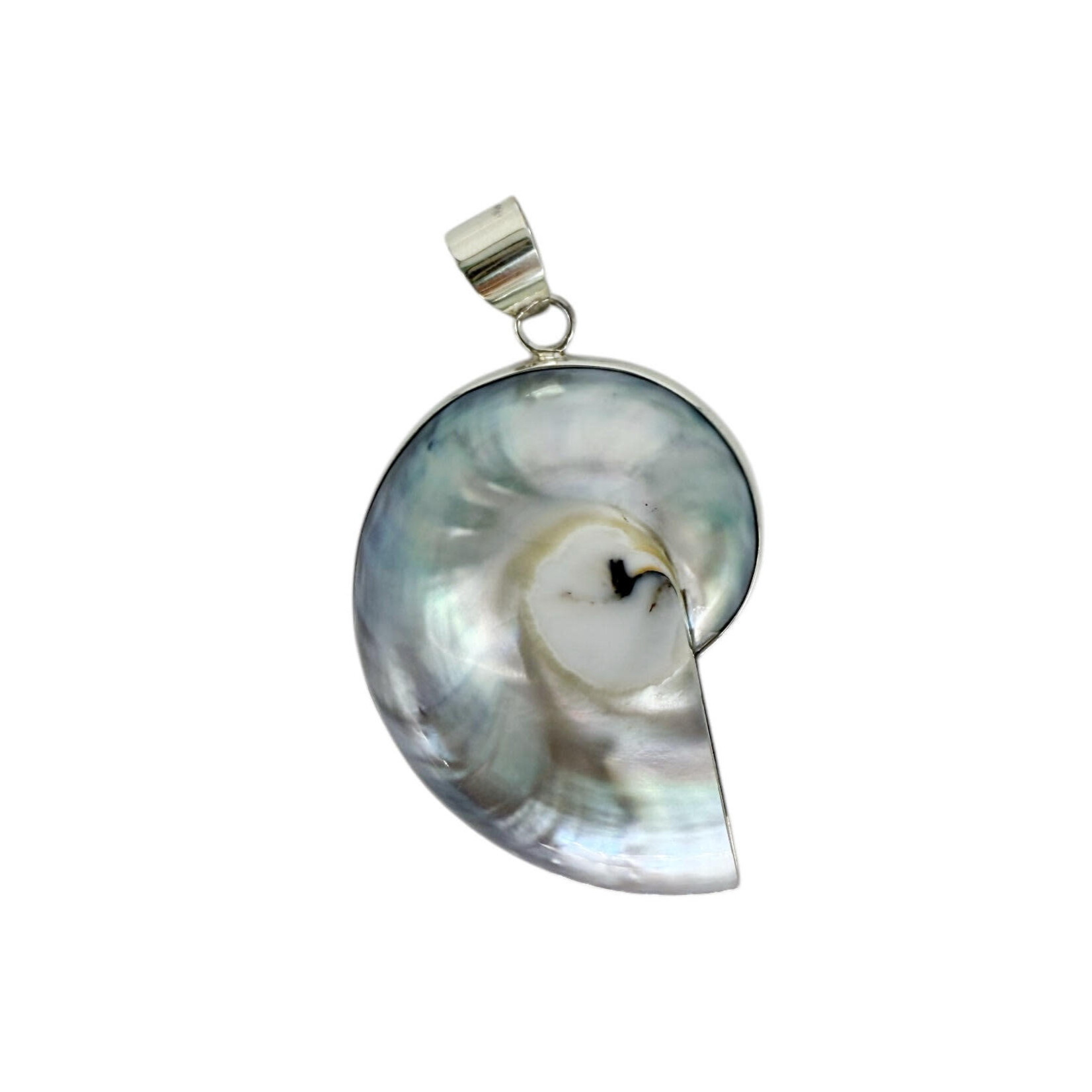 P136 Sterling Silver Nautilus Shell Pendant