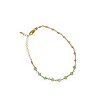 Gold Fill Chrysophase Gemstone Adjustable Bracelet