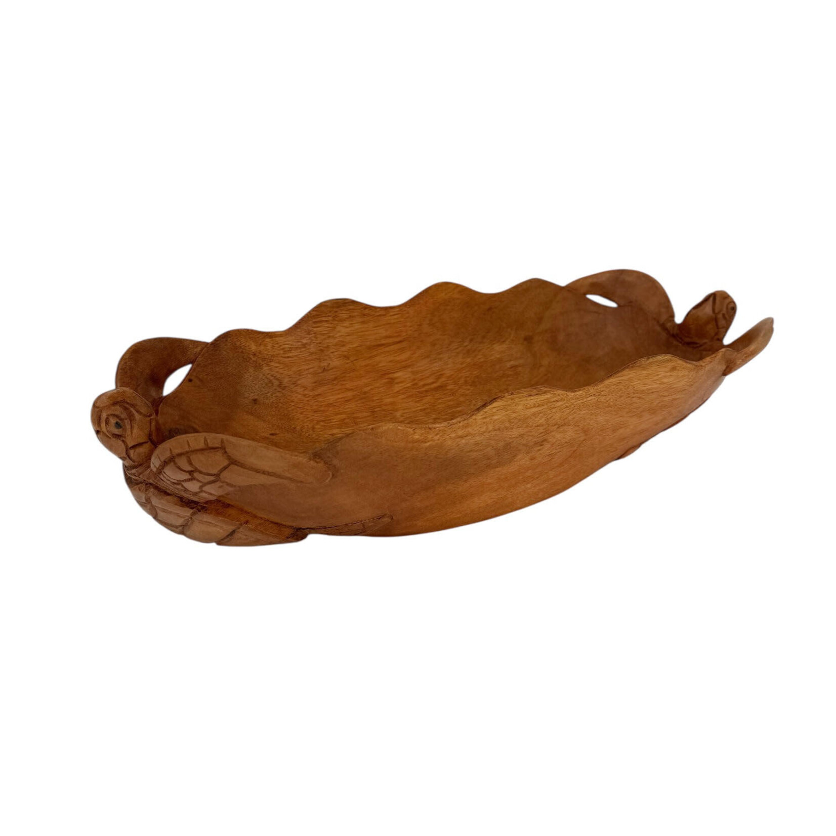 Hand Carved Oval Double Turtle Bowl Extra Large
