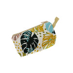 Small Canvas Zipper Pouch Monstera