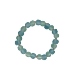BGL30B Beach Glass Bracelet Seafoam & Blue Clear Spacer Beads