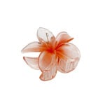 Small 2" Plumeria Hair Claw Clear Orange