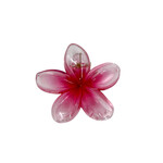 Small 2" Plumeria Hair Claw Dark Pink