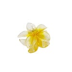 Small 2" Plumeria Hair Claw Clear Yellow