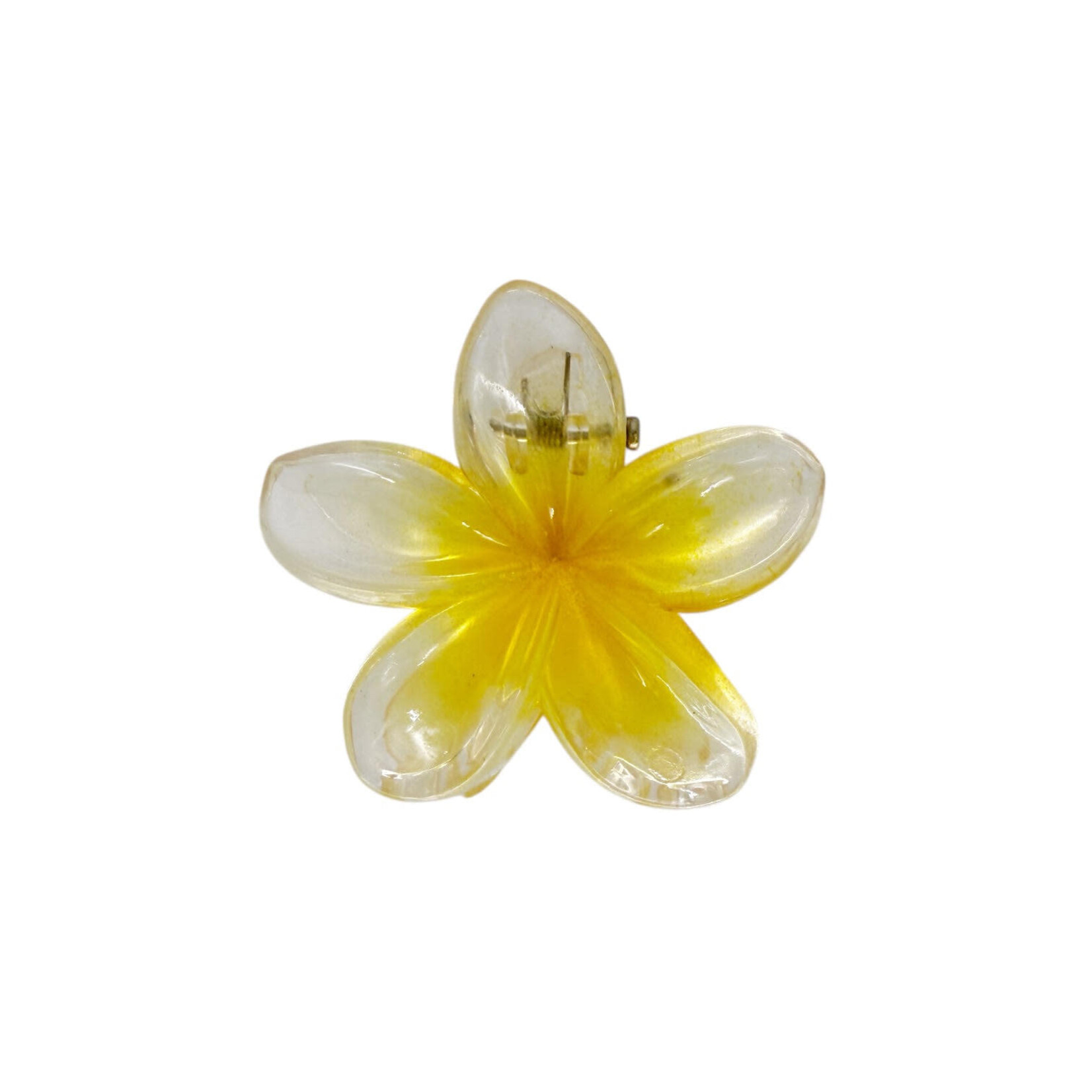 Small 2" Plastic Plumeria Hair Claw Yellow