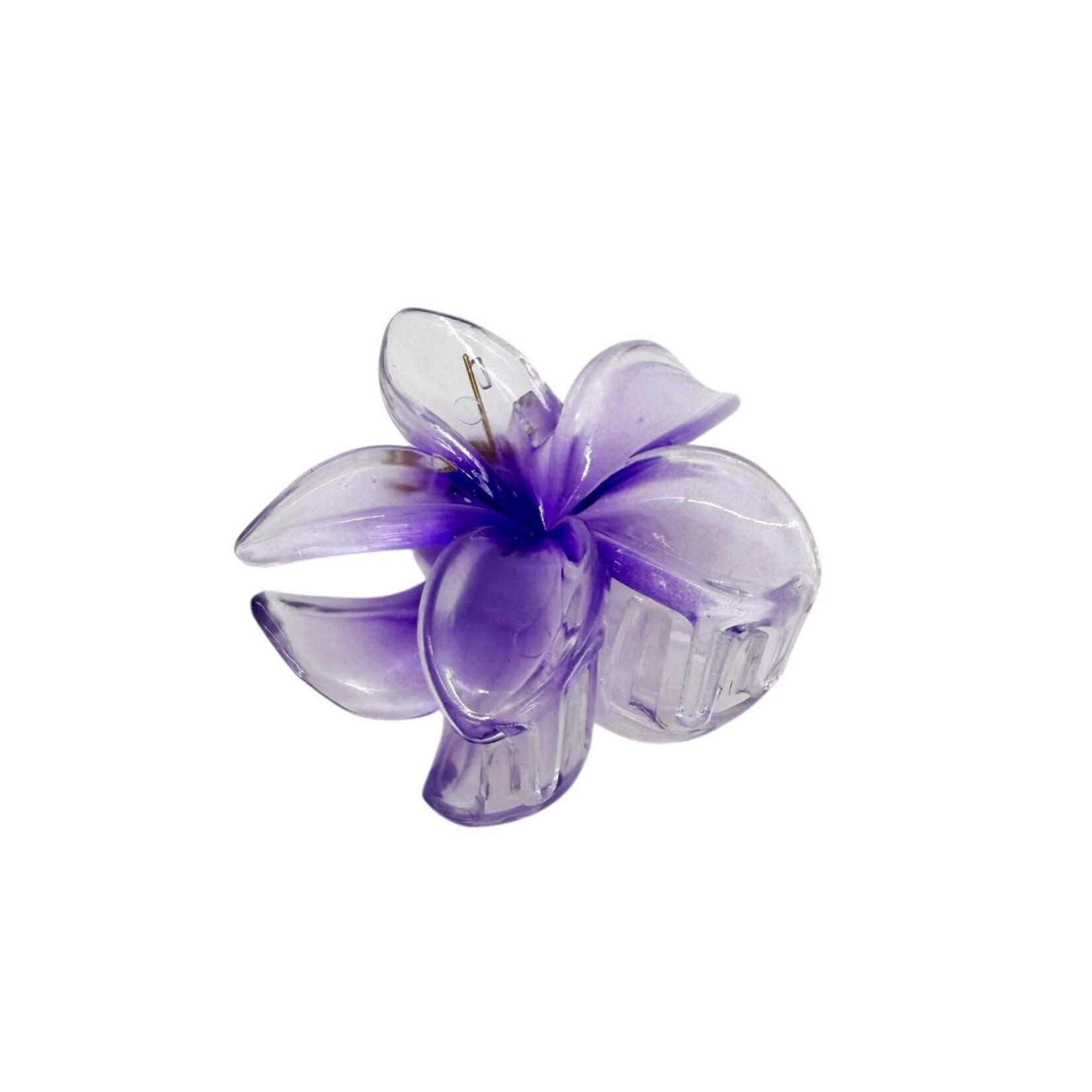 Small 2" Plastic Plumeria Hair Claw Purple