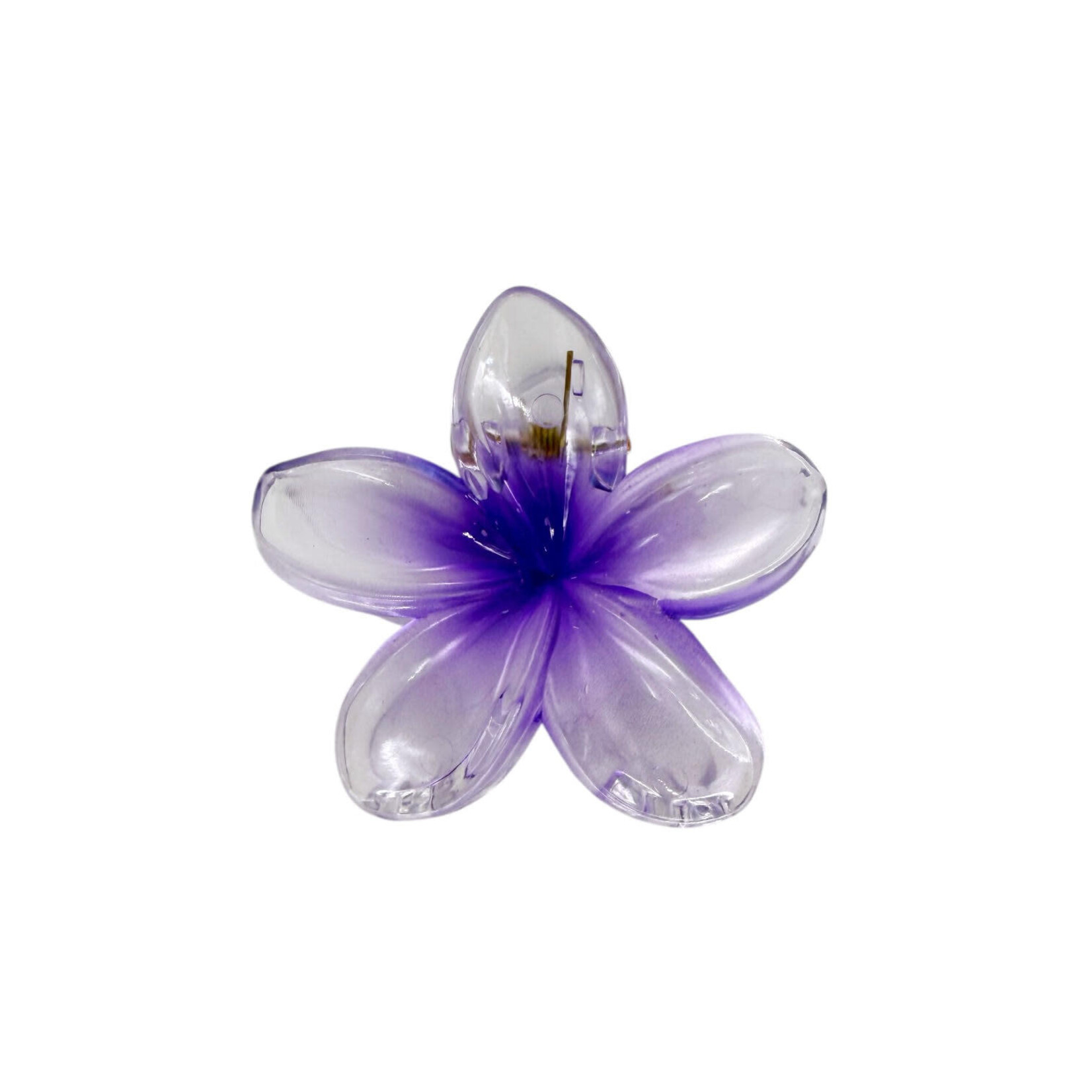Small 2" Plastic Plumeria Hair Claw Purple