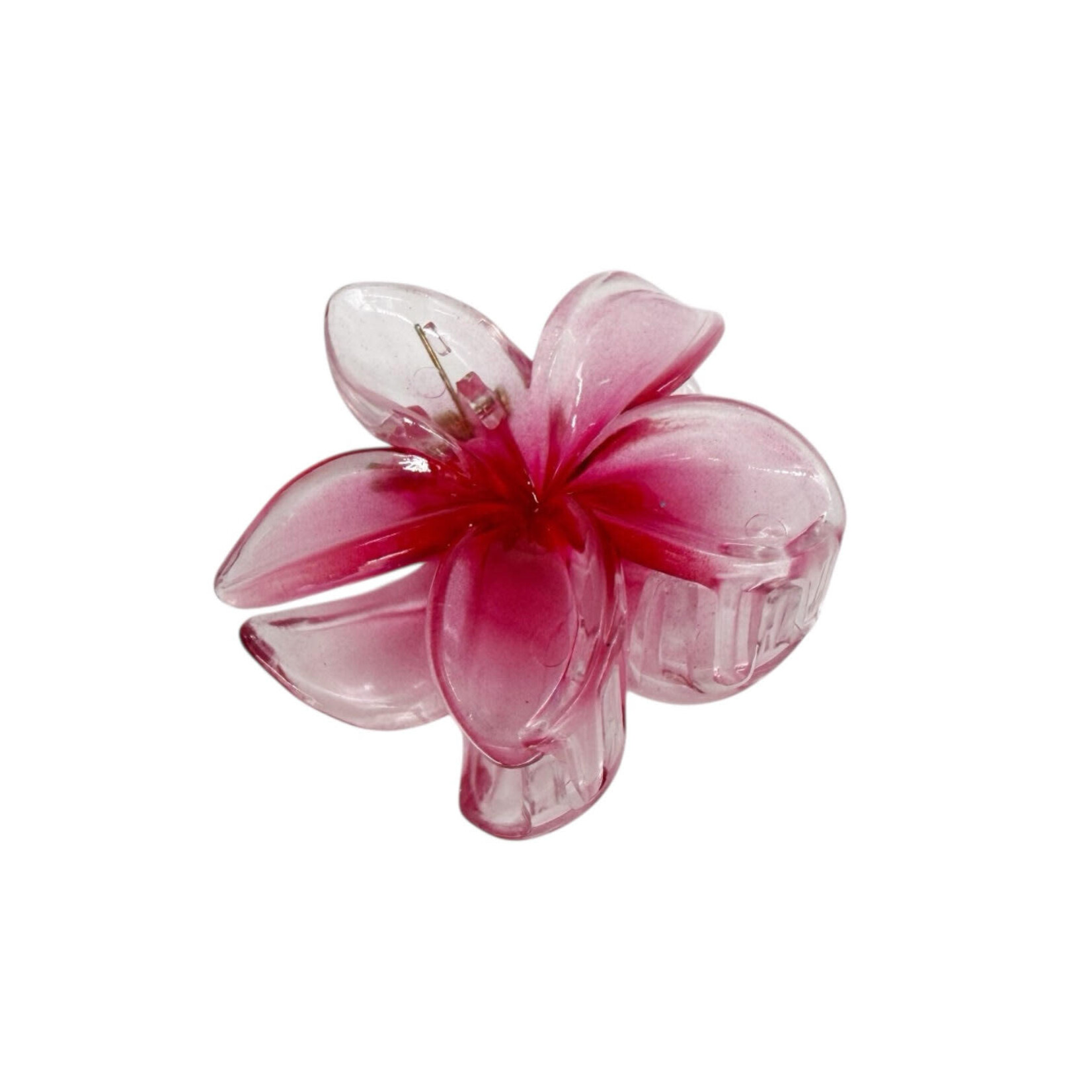 Small 2" Plastic Plumeria Hair Claw Pink