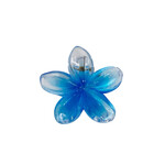 Small 2" Plastic Plumeria Hair Claw Blue