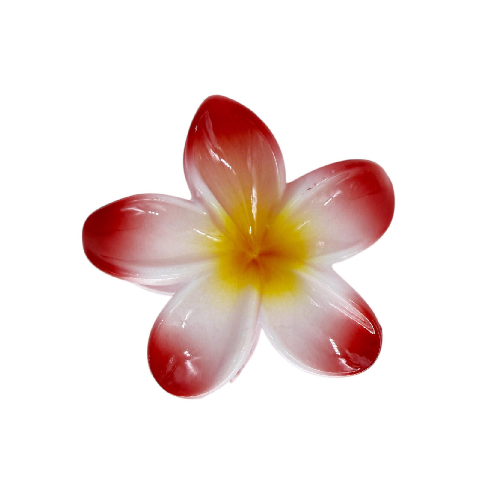 Large 3" Plumeria Hair Claw Vibrant Red