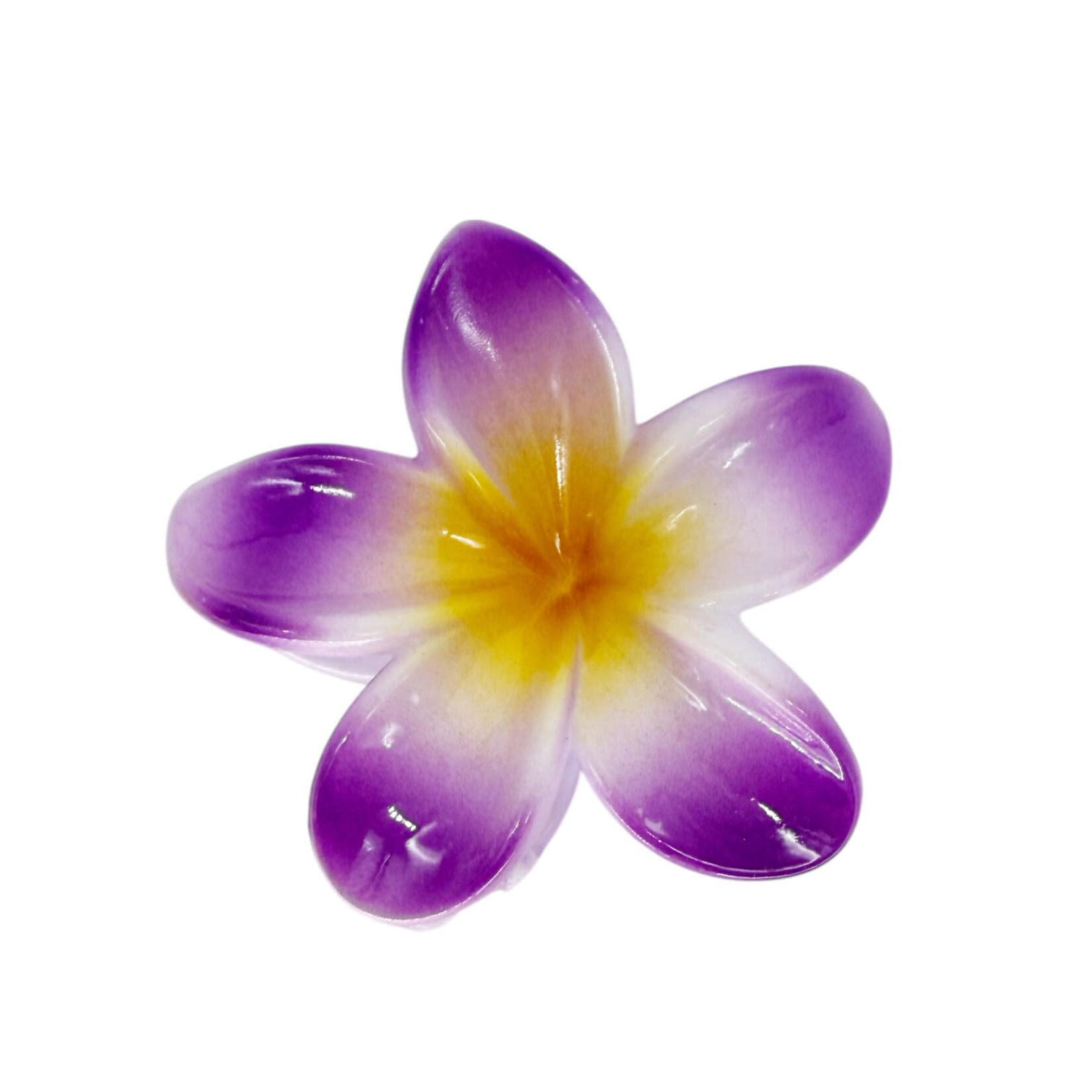 Large 3" Plumeria Hair Claw Vibrant Purple