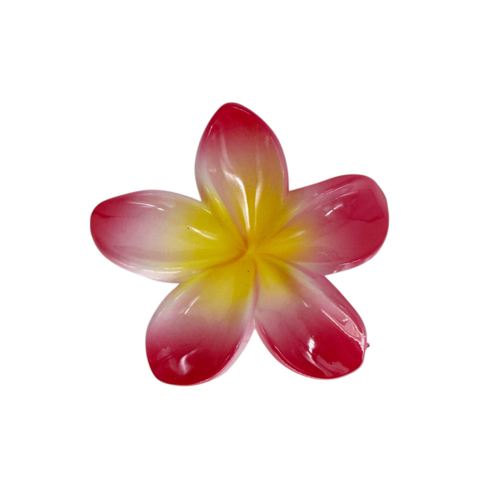 Large 3" Plumeria Hair Claw Pastel Red