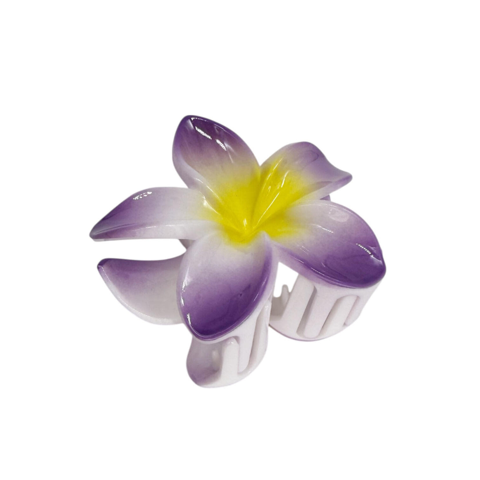 Large 3" Plumeria Hair Claw Pastel Purple