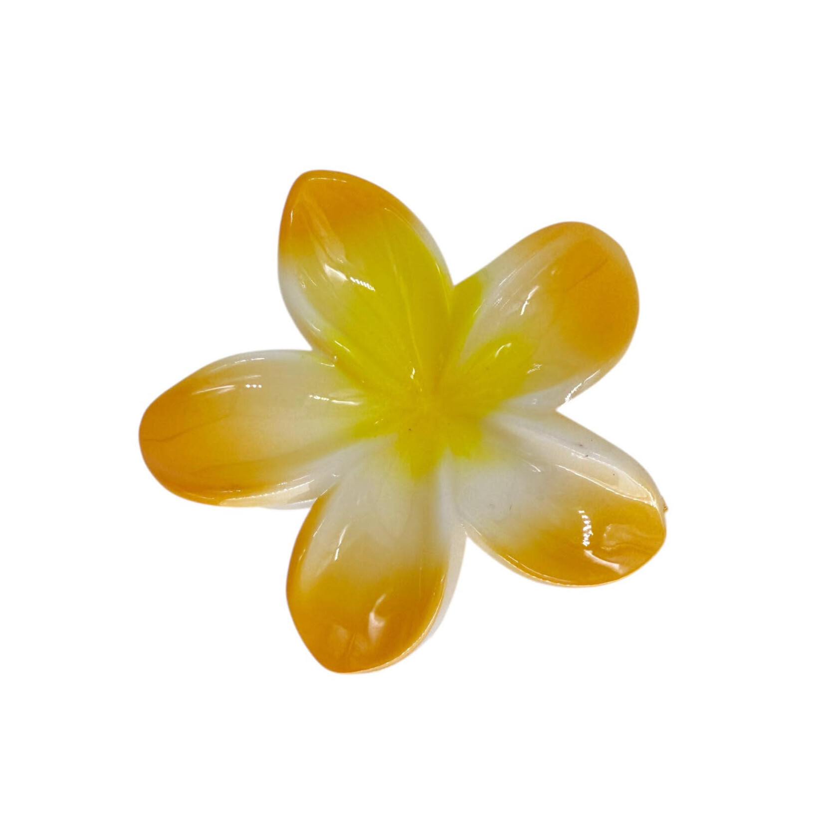 Large 3" Plumeria Hair Claw Pastel Orange