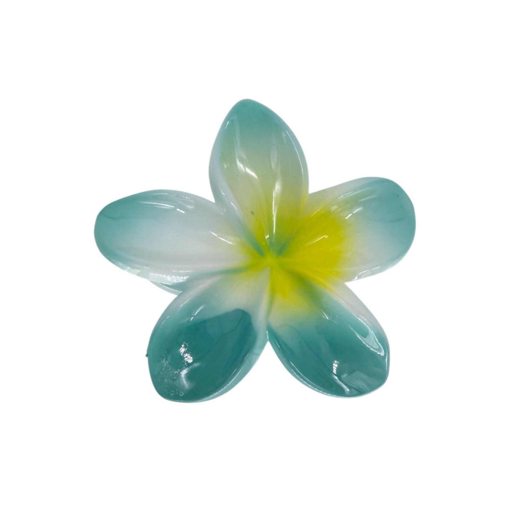 Large 3" Plumeria Hair Claw Pastel Teal