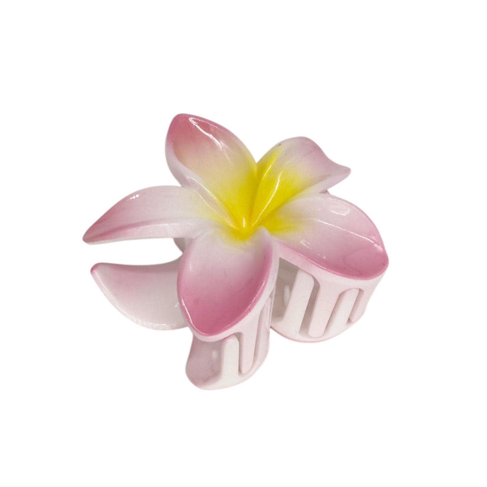Large 3" Plumeria Hair Claw Pastel Pink