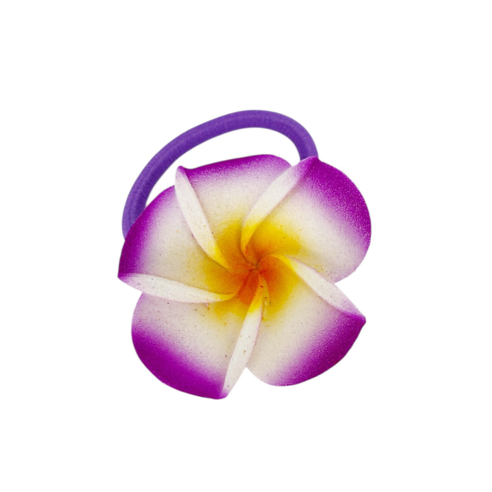 Foam Plumeria Hair Elastic Tie, Pack of 10 Multi