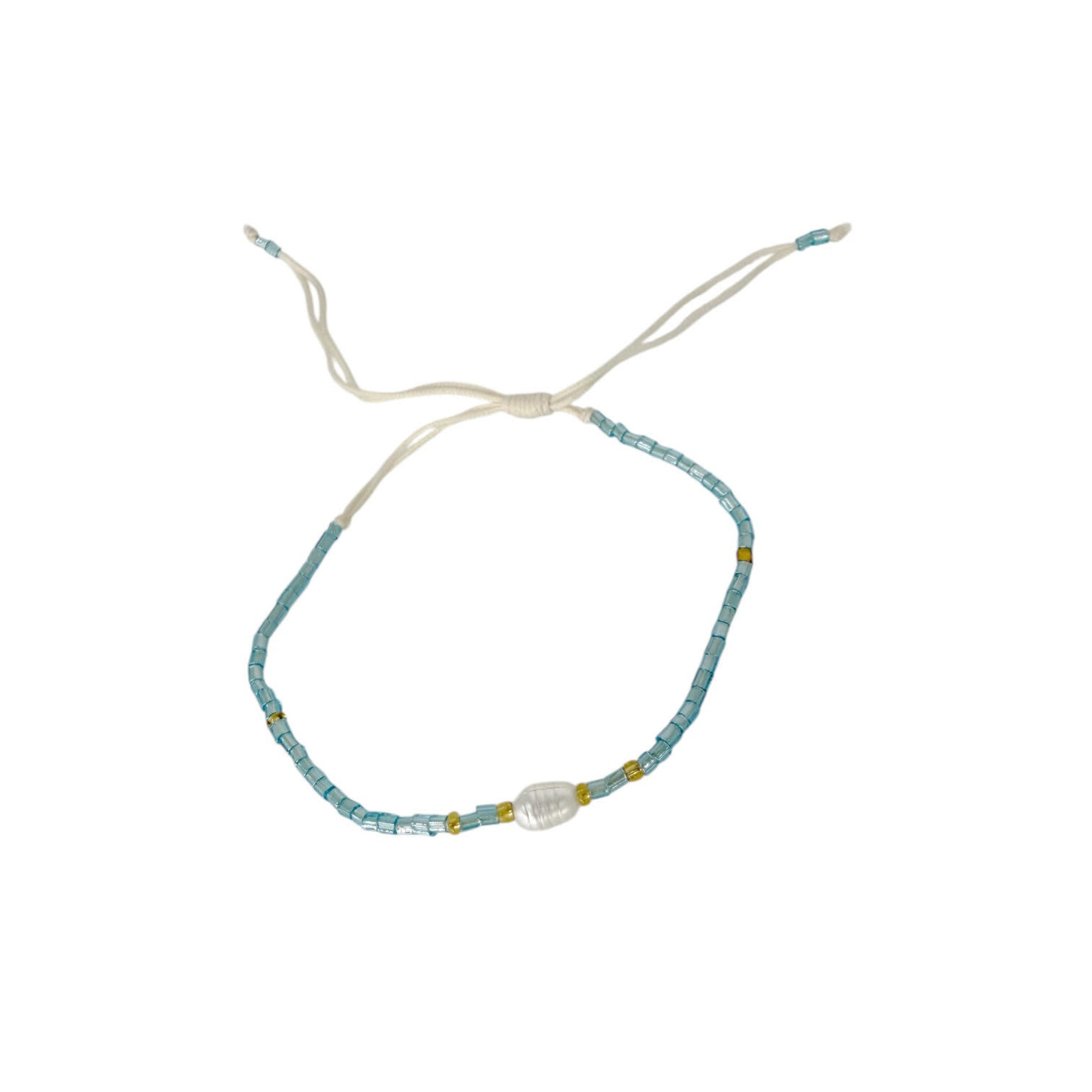 Hand Made Pearl and Seed Bead Adjustable String Bracelet Variety Pack of 10