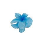 Small 2" Plumeria Hair Claw Opaque Blue