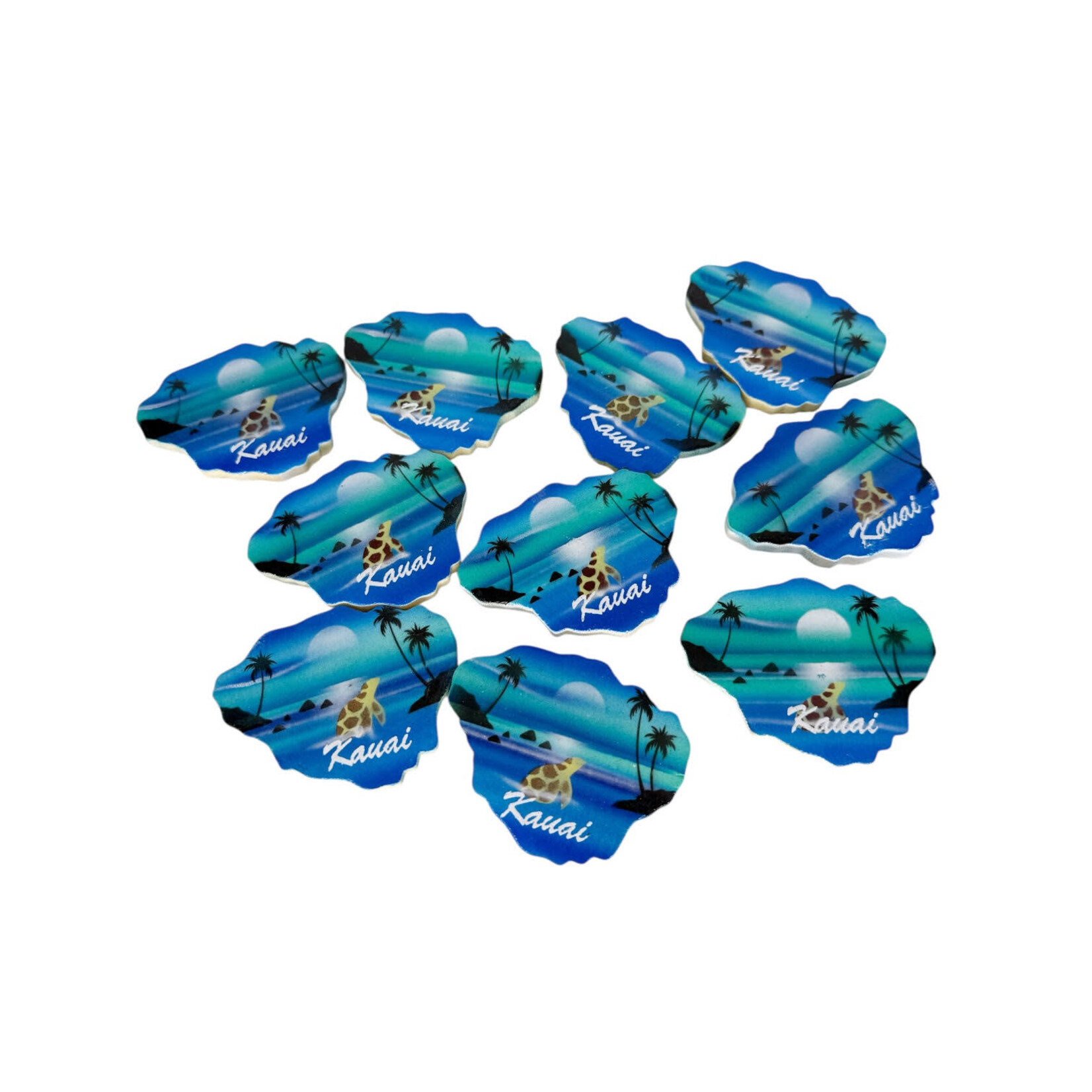 Airbrushed Magnet, Pack of 10 Kauai Island Blue