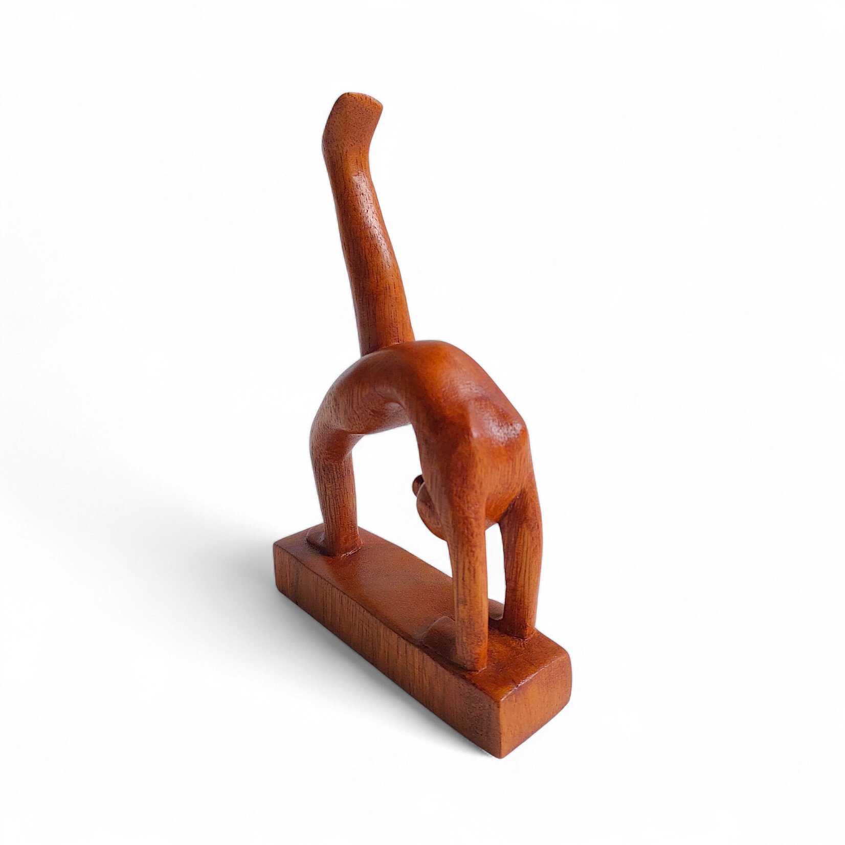 Hand Carved One Legged Wheel Yoga Pose Statuette