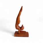 Hand Carved Feathered Peacock Yoga Pose Statuette