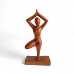 Hand Carved Tree Yoga Pose Statuette
