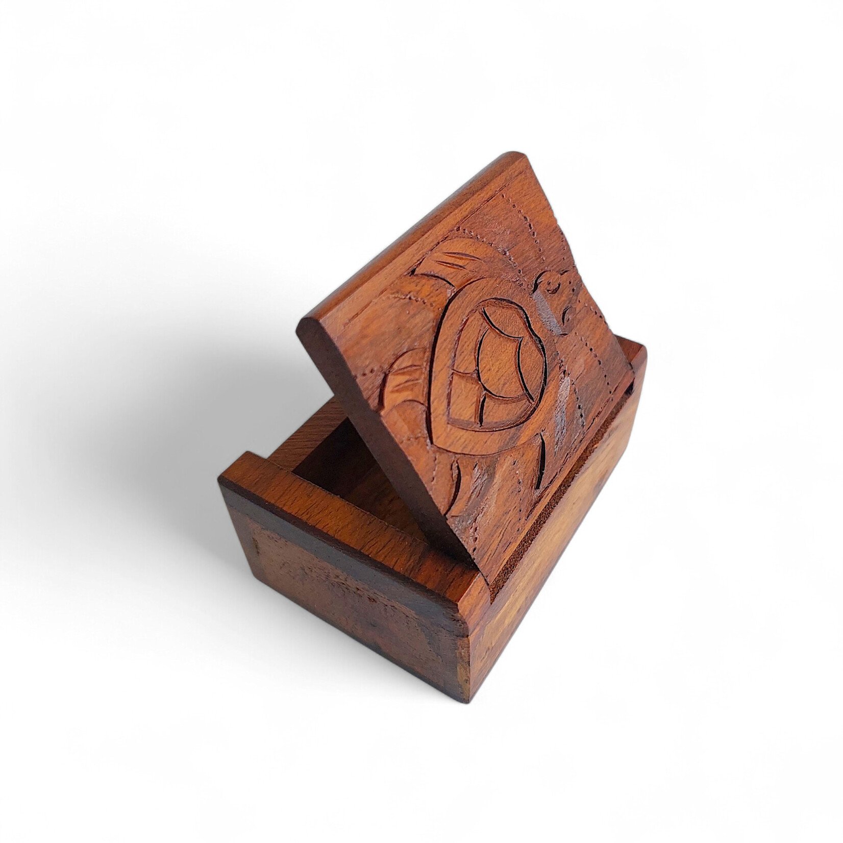 Hand Carved Turtle Box Small