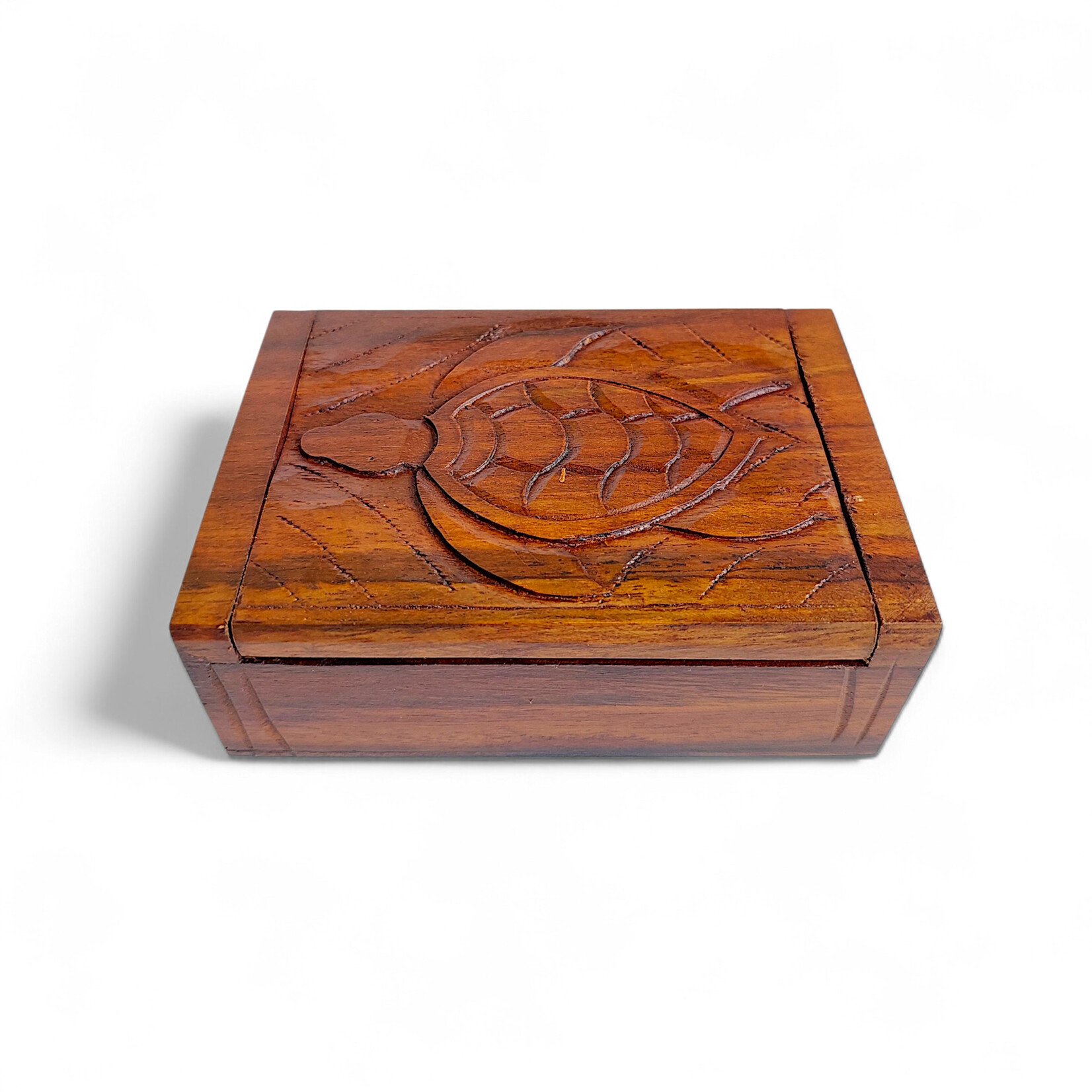 Hand Carved Turtle Box Large