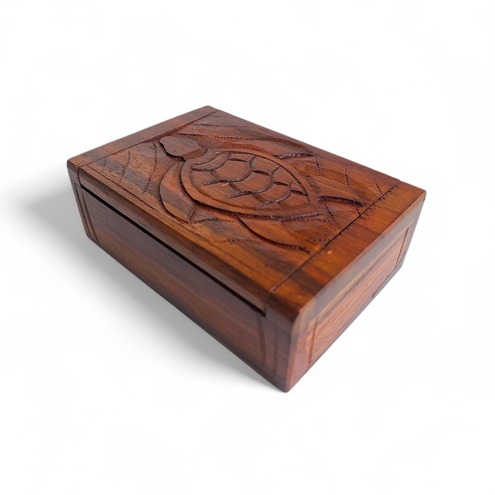 Hand Carved Turtle Box Large
