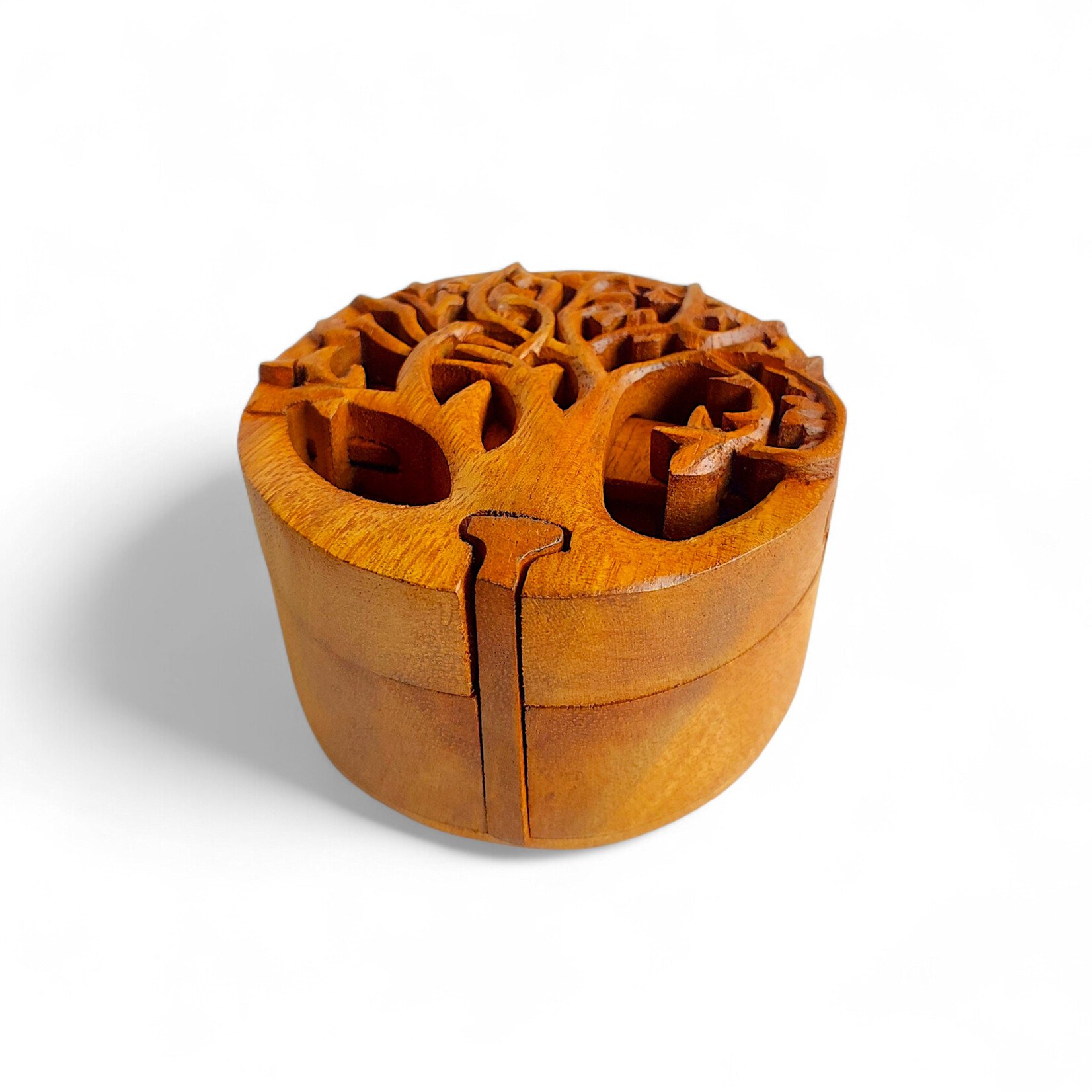 Hand Carved Banyan Tree Puzzle Box