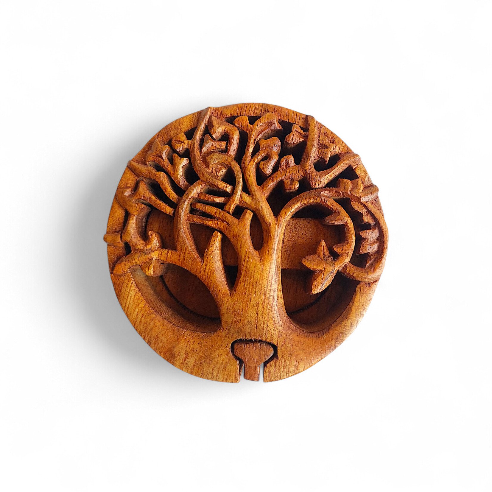 Hand Carved Banyan Tree Puzzle Box
