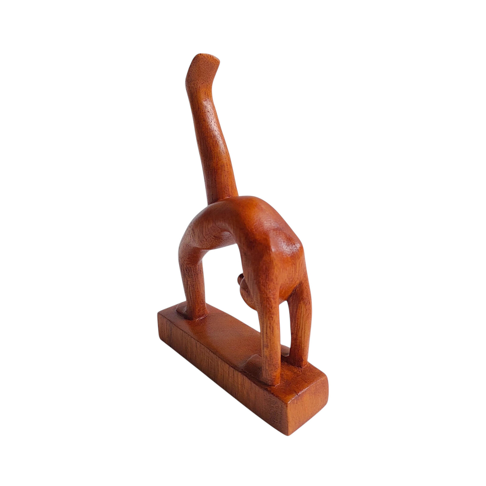 Hand Carved One Legged Wheel Yoga Pose Statuette
