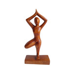 Hand Carved Tree Yoga Pose Statuette
