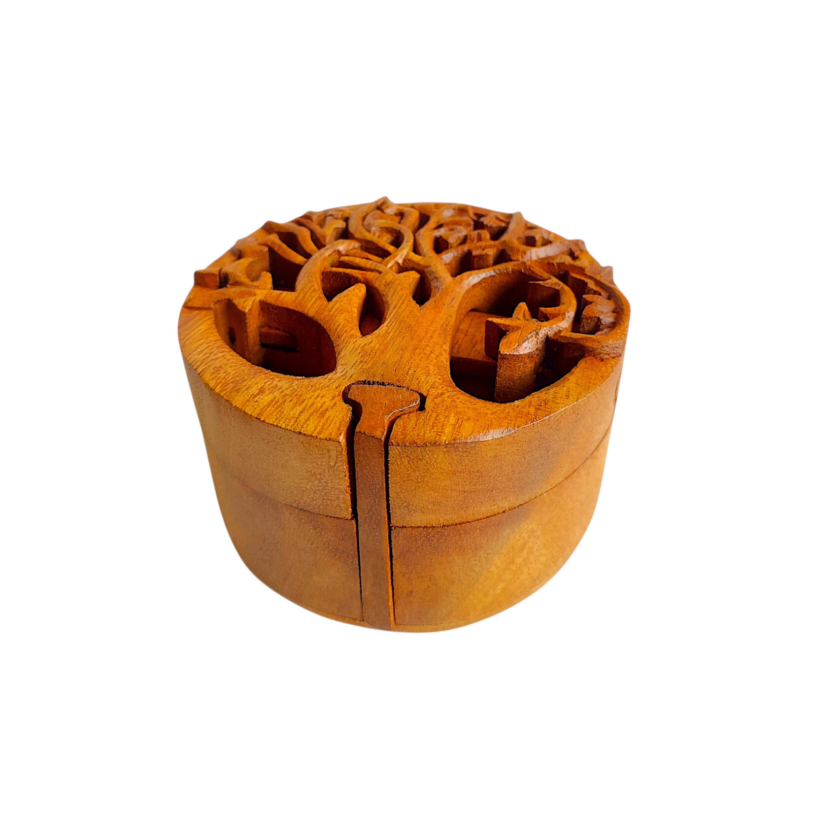 Hand Carved Banyan Tree Puzzle Box