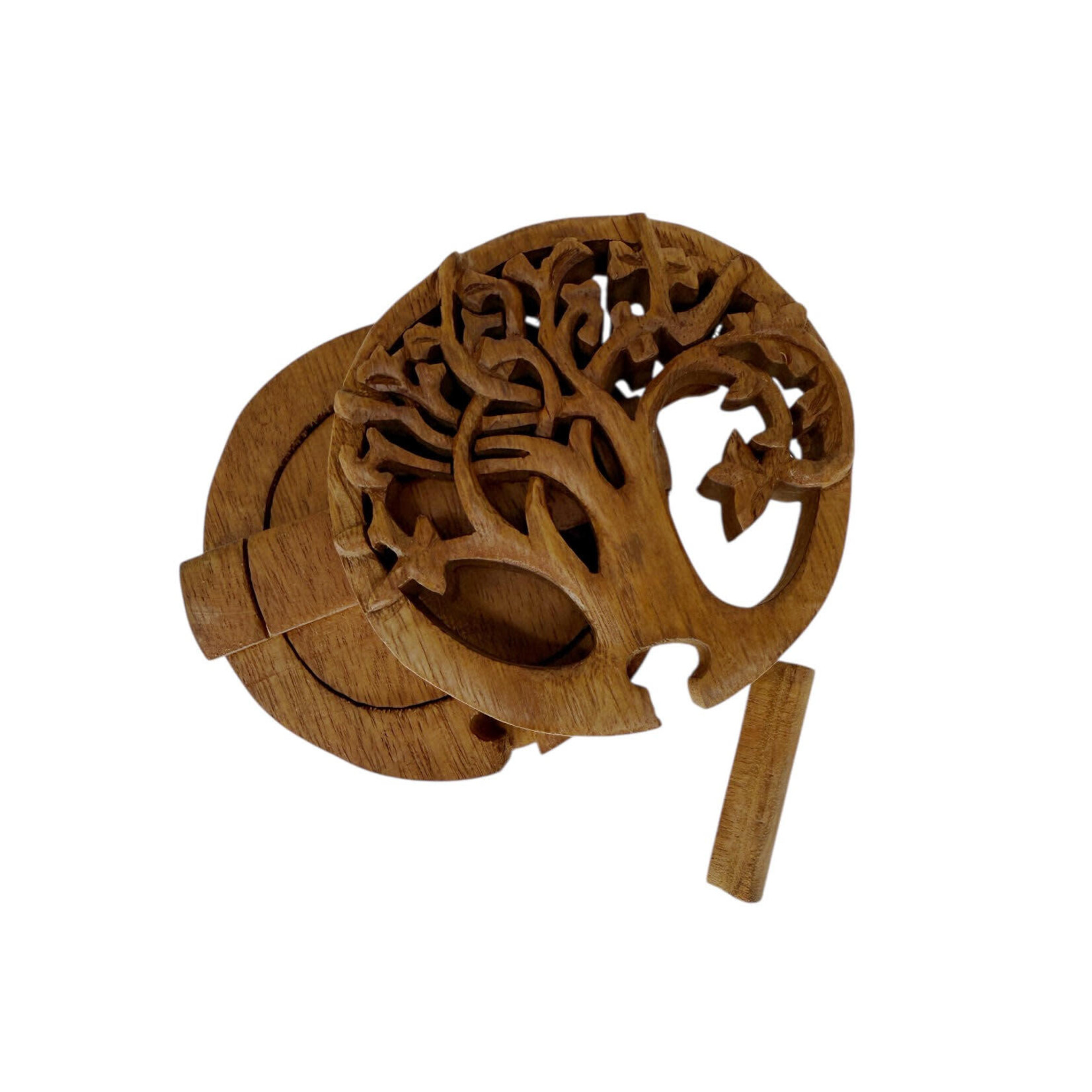 Hand Carved Banyan Tree Puzzle Box