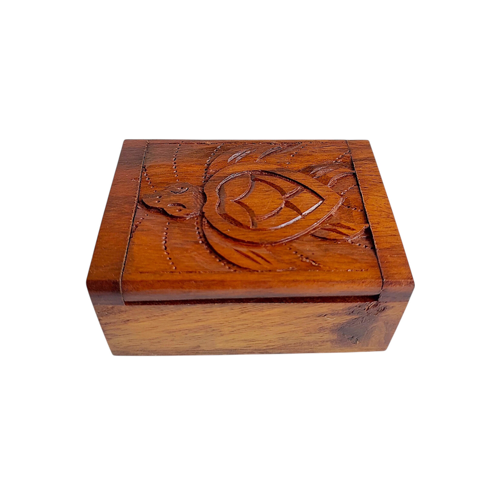Hand Carved Turtle Box Small