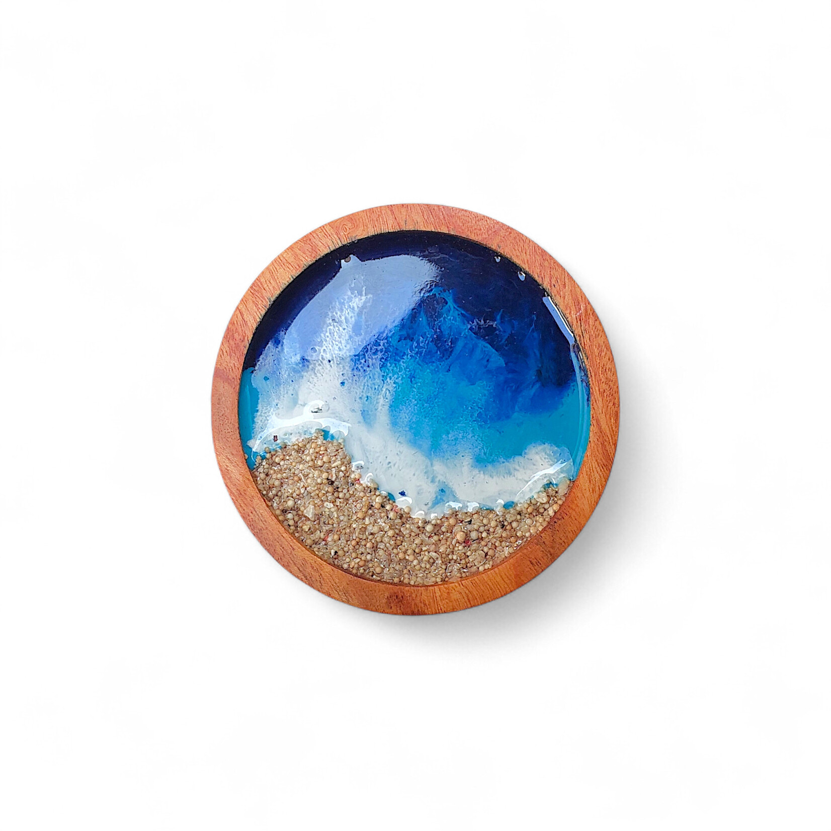 Hand Made Resin Ocean Coaster Blue