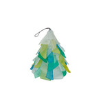 Hand Made Beach Glass Sea Glass Christmas Tree Small Yellow