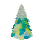 Hand Made Beach Glass Sea Glass Christmas Tree Large Yellow