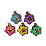 Hand Painted Magnet, Pack of 10 Hibiscus Assorted Colors