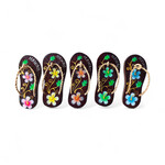 Hand Painted Magnet, Pack of 10 Hawaii Slipper Assorted Colors