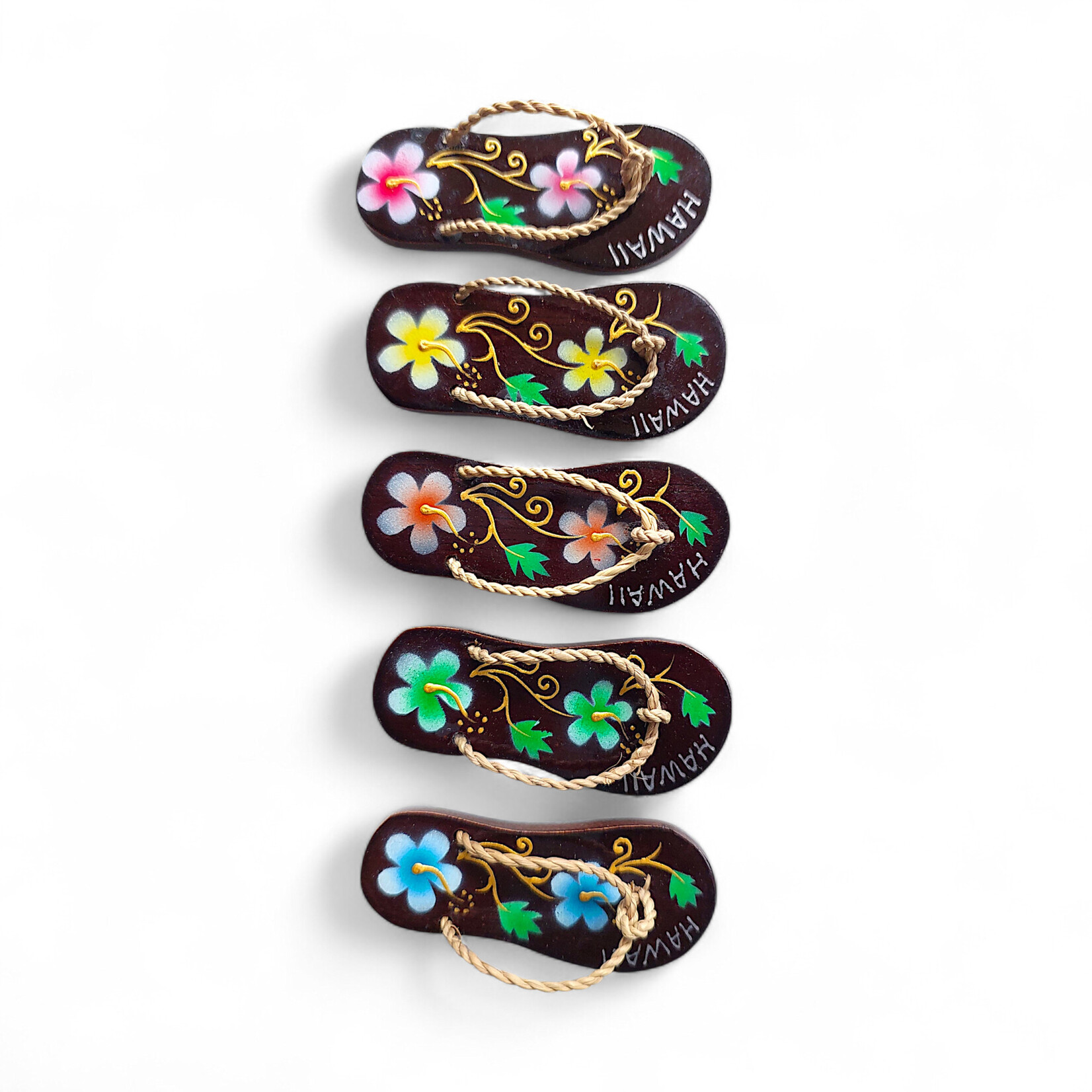 Hand Painted Magnet, Pack of 10 Hawaii Slipper Assorted Colors