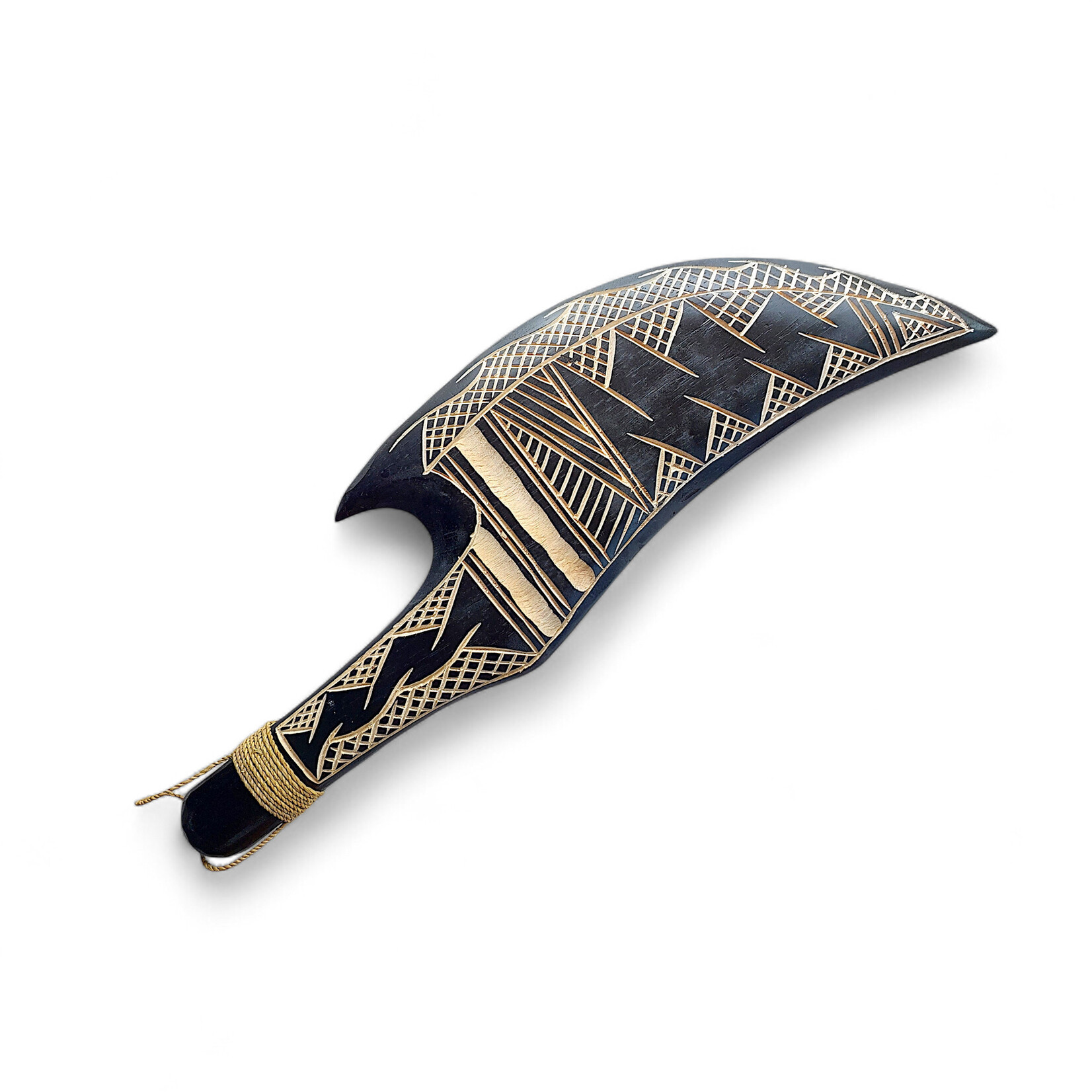 Hand Carved Polynesian War Club Hook & Point