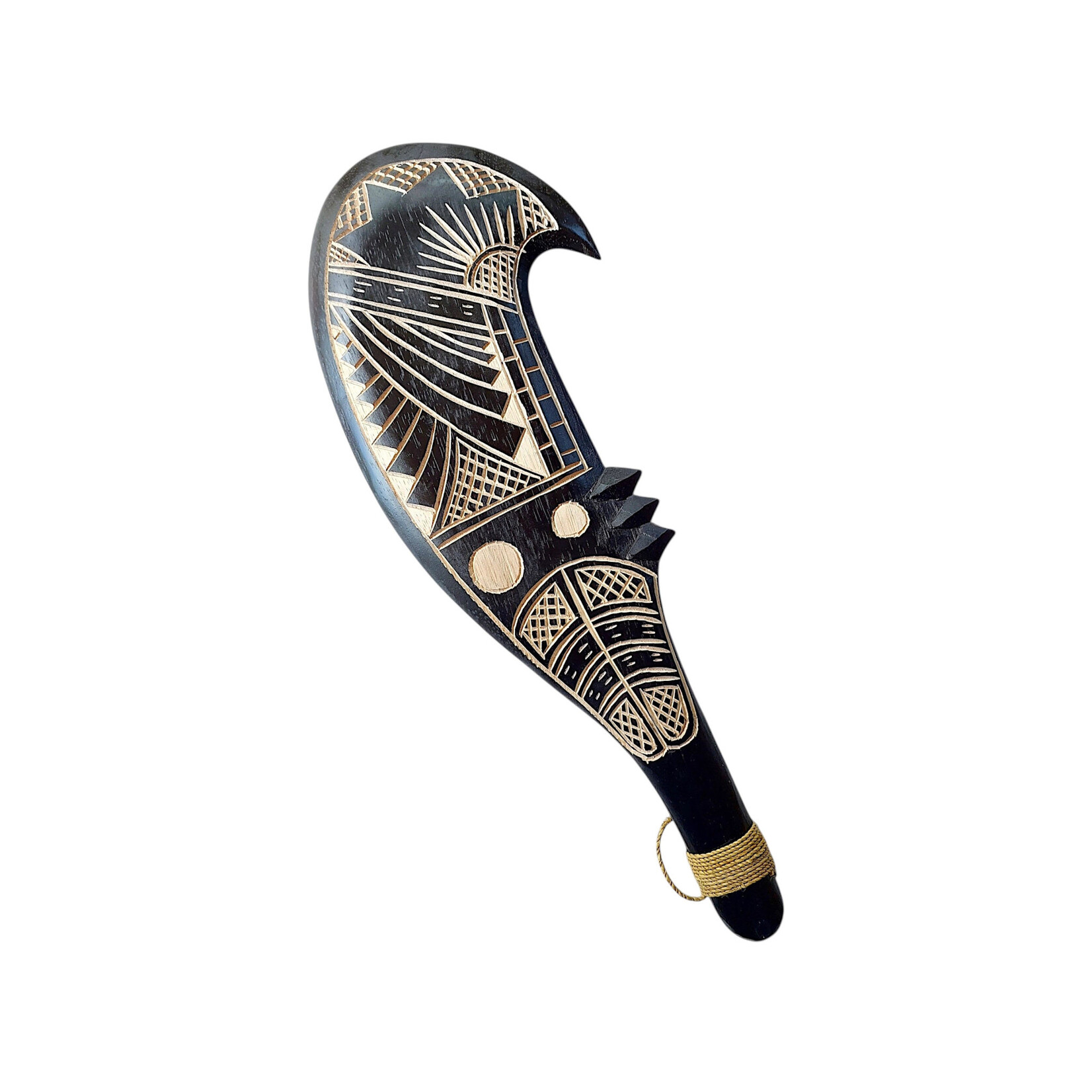 Hand Carved Polynesian War Club Hook