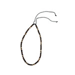 Coconut Wood Disc Necklace Adjustable Cord Dark